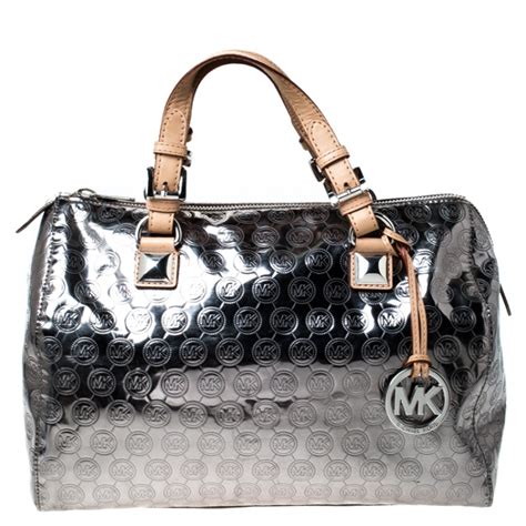 michael kors velvet purse|michael kors metallic silver handbags.